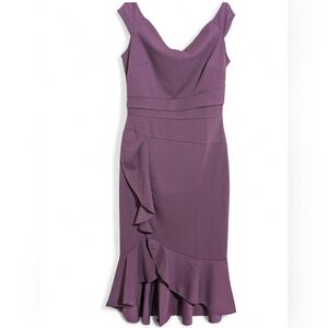 Knitee NWT Purple Ruffle Mermaid Hem Bodycon Dress - Size M (US 8-10)